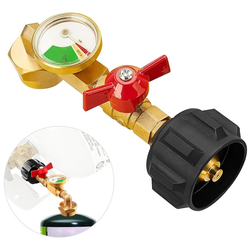 BestFire Propane Refill Adapter with Valve and Gauge, Fill 1lb Bottles from 20lb Propane Tank and 1 lb Throwaway Disposable Cylinder Propane Bottle Connector Fits QCC1/Type 1 Propane Tank - Image 3